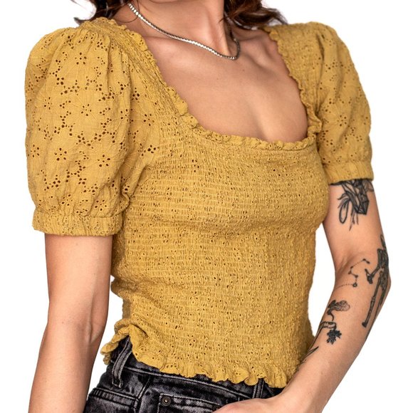 ASTR The Label • Small • Short Sleeve Top • Yellow - Picture 7 of 8